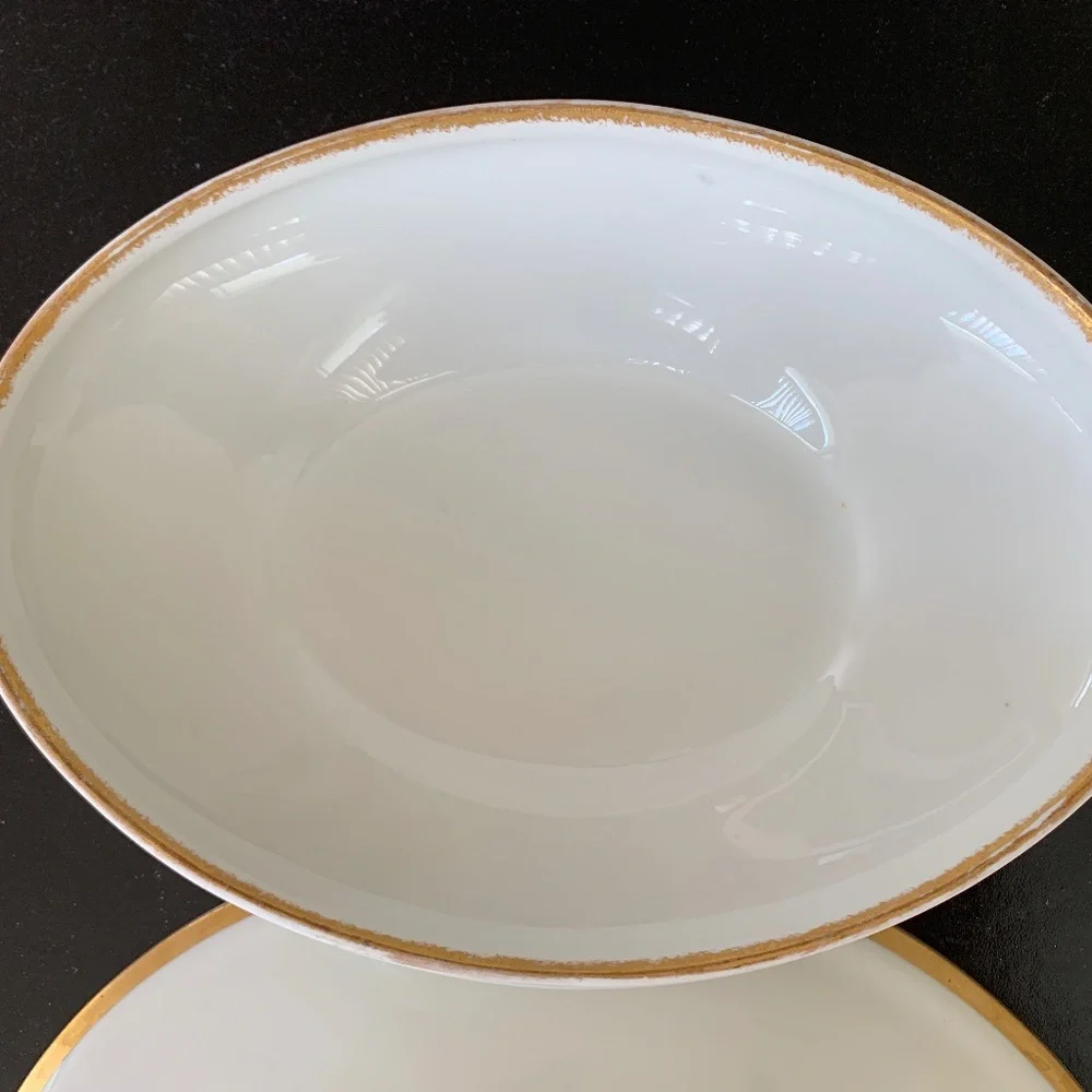 Vintage Limoges France Theodore Haviland Claridge Gold Trim Covered Serving Dish